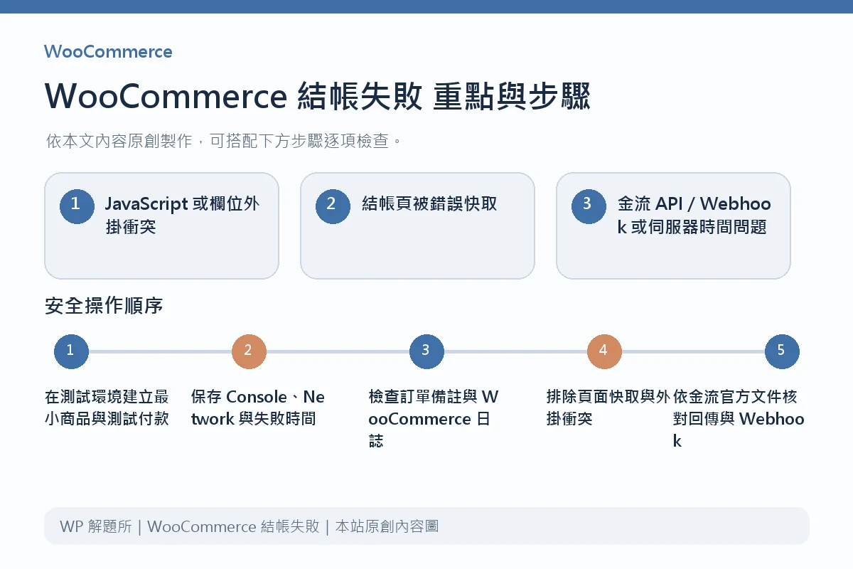 WooCommerce 結帳失敗重點與步驟說明圖
