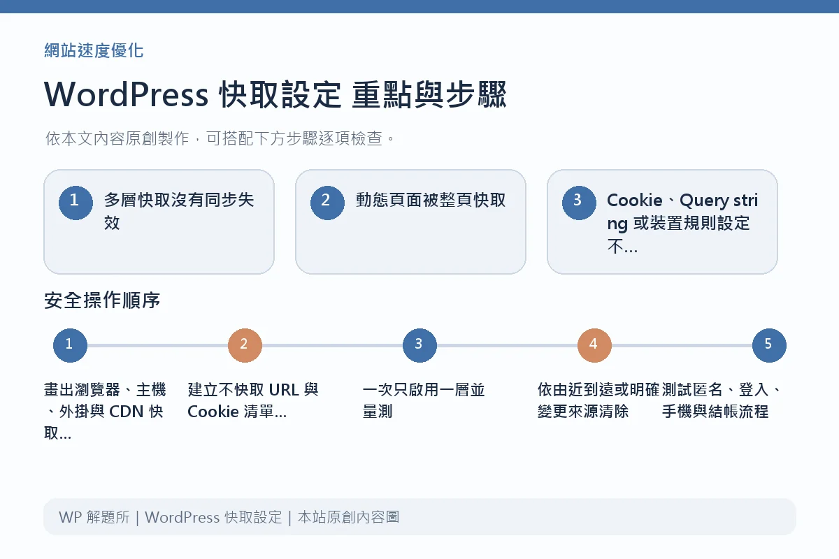 WordPress 快取設定重點與步驟說明圖