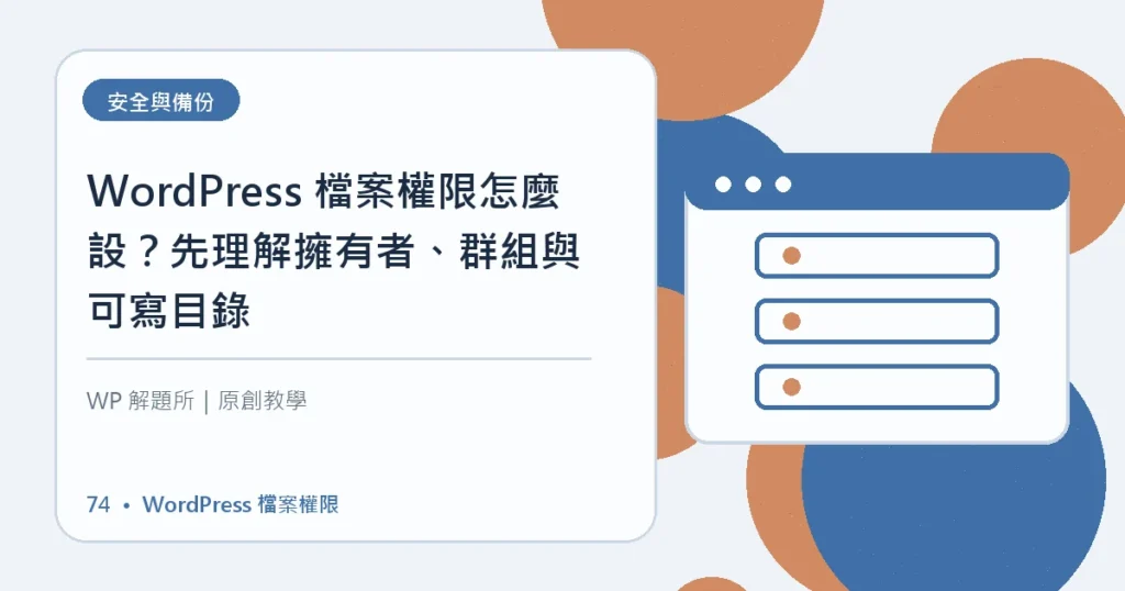 WordPress 檔案權限主題資訊圖