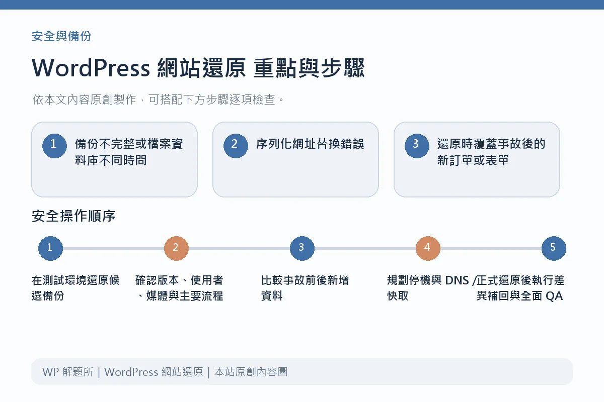 WordPress 網站還原重點與步驟說明圖